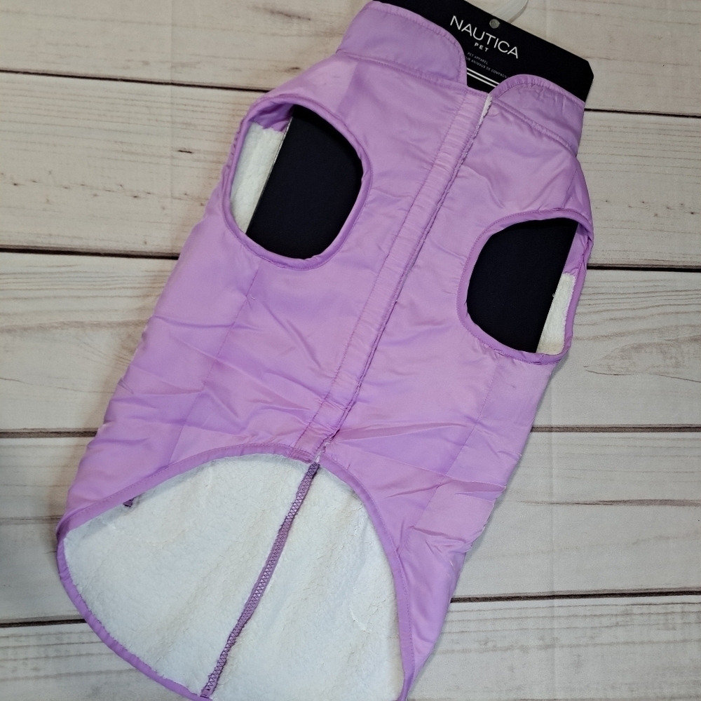 2 FOR 20 SALE Nautica Pet XL Reversable Light Purple  Lined Sherpa Dog Jacket